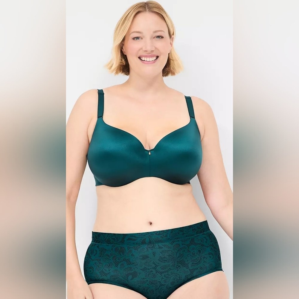 Cacique Bra 44D Backsmoother Lightly Lined Balconette Beige Underwire NWOT
